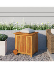 Boîte de rangement de jardin avec roues 60x50x58 cm Bois acacia | Mobilier & Déco