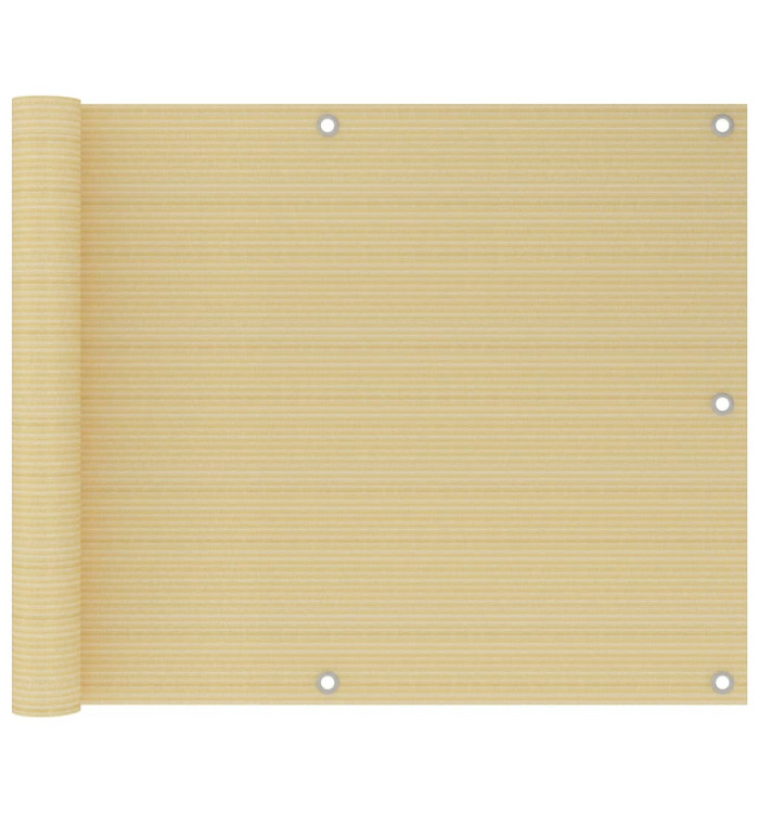 Écran de balcon Beige 75x500 cm PEHD | Mobilier & Déco