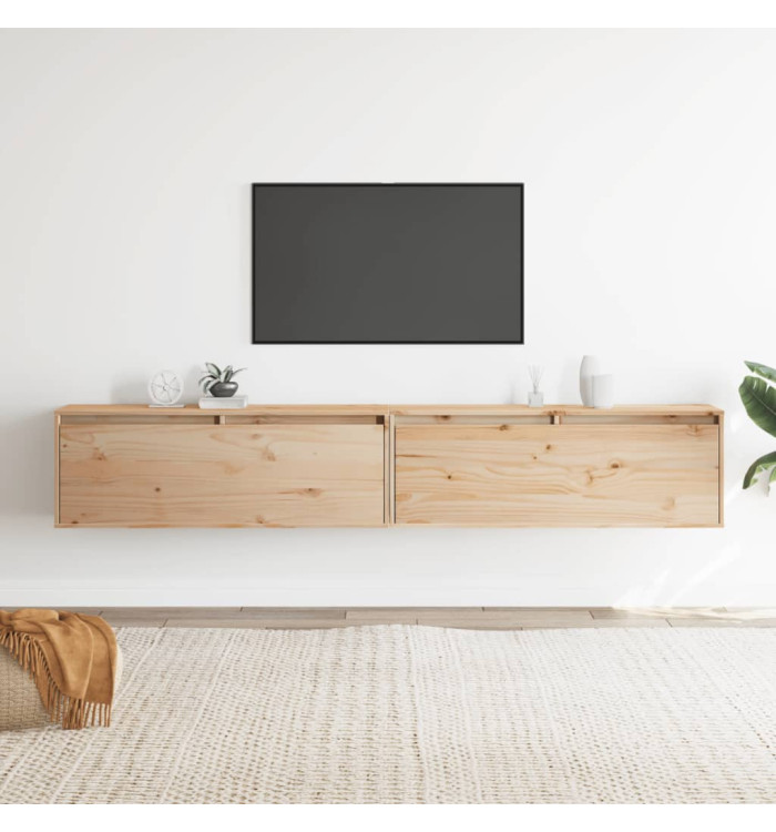 Armoires murales 2 pcs 100x30x35 cm Bois de pin massif | Mobilier & Déco
