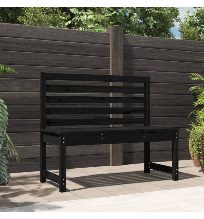 Banc de jardin noir 109 cm bois massif de pin | Mobilier & Déco