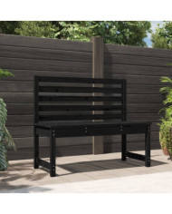 Banc de jardin noir 109 cm bois massif de pin | Mobilier & Déco