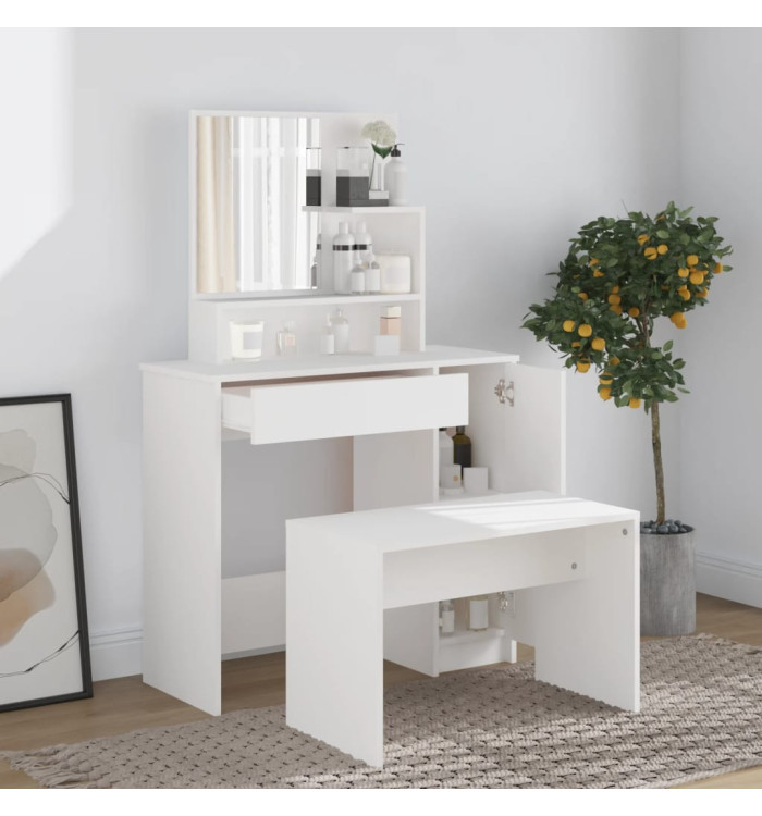 Ensemble de coiffeuse Blanc 86,5x35x136 cm | Mobilier & Déco