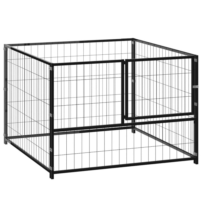 Chenil Noir 100x100x70 cm Acier | Mobilier & Déco