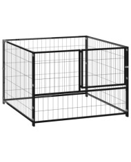 Chenil Noir 100x100x70 cm Acier | Mobilier & Déco