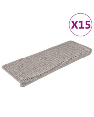 Tapis d'escalier autocollants 15 pcs 65x21x4 cm Argenté | Mobilier & Déco