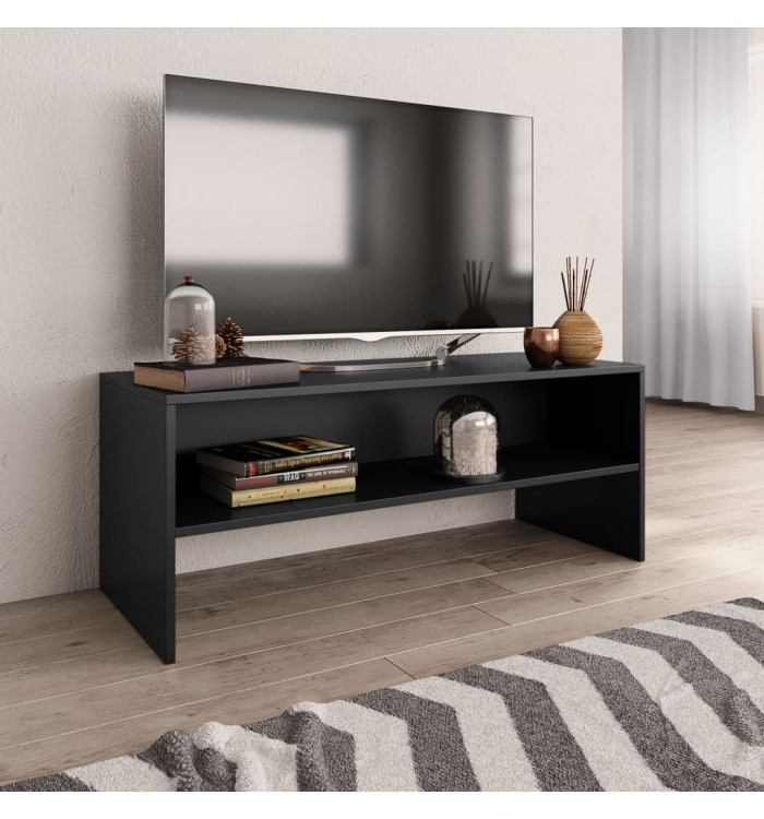 Meuble TV Noir 100x40x40 cm Bois d’ingénierie | Mobilier & Déco