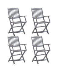 Chaises pliables d'extérieur lot de 4 Bois d'acacia solide | Mobilier & Déco