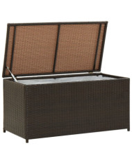 Boîte de rangement de jardin résine tressée 100x50x50 cm marron | Mobilier & Déco