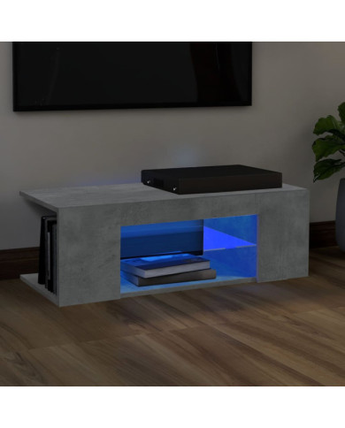 Meuble TV avec lumières LED gris béton 90x39x30 cm | Mobilier & Déco