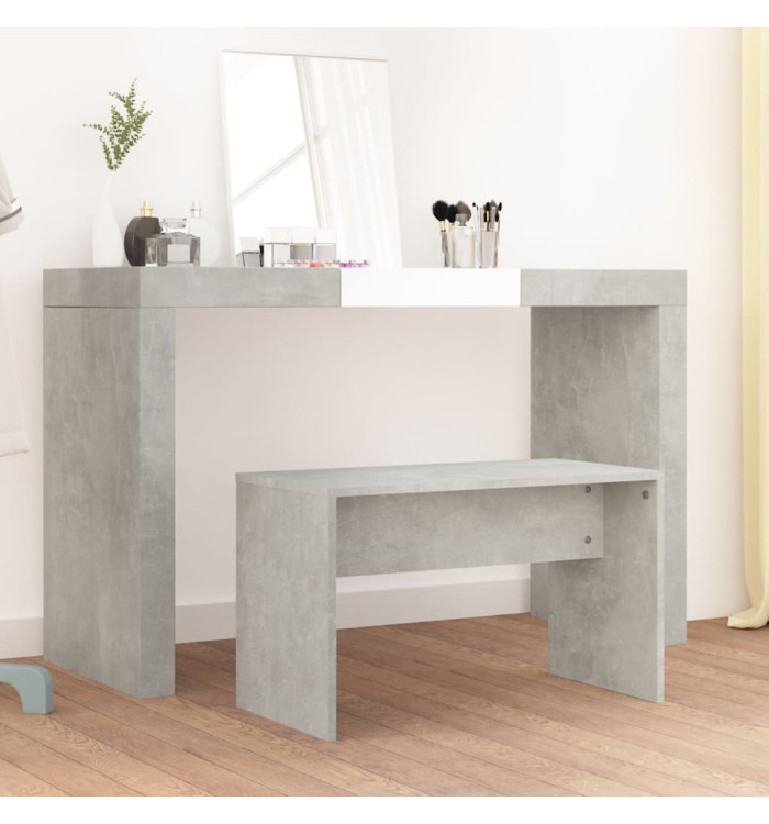 Tabouret de toilette Gris béton 70x35x45 cm Bois d'ingénierie | Mobilier & Déco