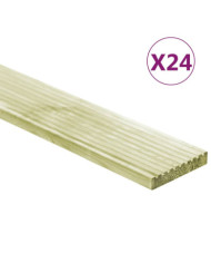 Panneaux de terrasse 24 pcs 3,48 m² 1 m Pin massif imprégné | Mobilier & Déco