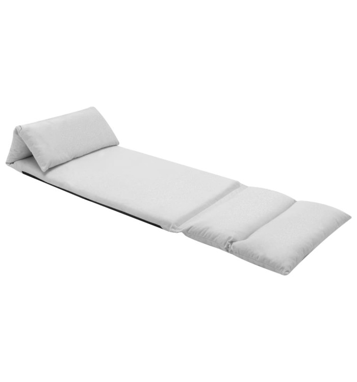 Chaise pliable de sol Gris clair Microfibre | Mobilier & Déco