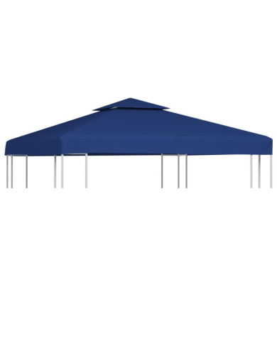 Recouvrement de remplacement d'auvent 310 g/m² 3x3 m Bleu foncé | Mobilier & Déco