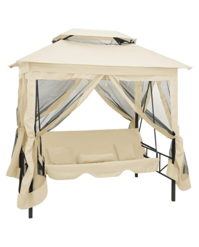 Belvédère convertible en balancelle Blanc crème | Mobilier & Déco