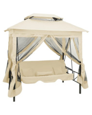 Belvédère convertible en balancelle Blanc crème | Mobilier & Déco