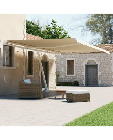 Auvent automatique sur pied 500x300 cm Crème | Mobilier & Déco