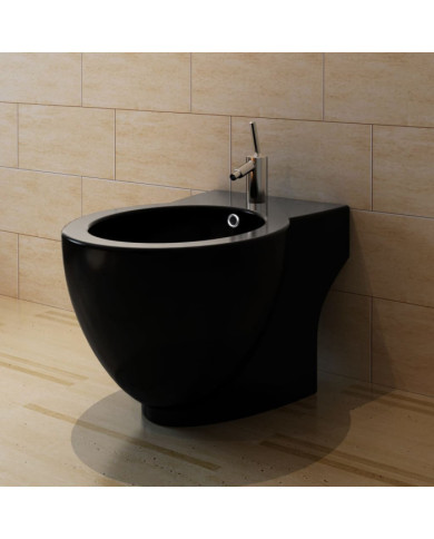 Bidet rond à poser en céramique sanitaire noir | Mobilier & Déco