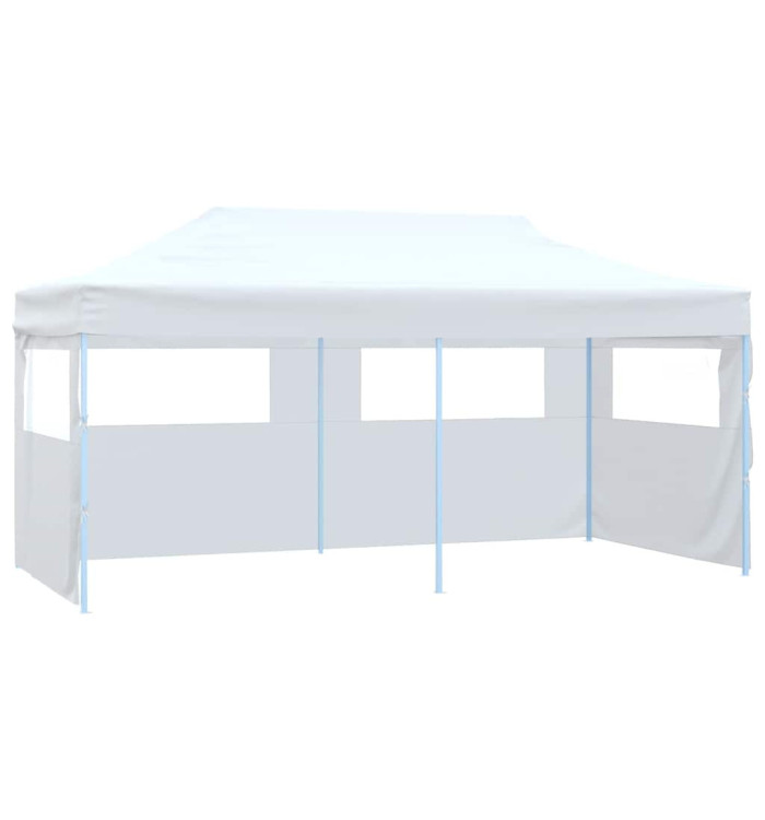 Tente de réception pliable avec 4 parois 3x6 m Acier Blanc | Mobilier & Déco