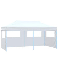 Tente de réception pliable avec 4 parois 3x6 m Acier Blanc | Mobilier & Déco