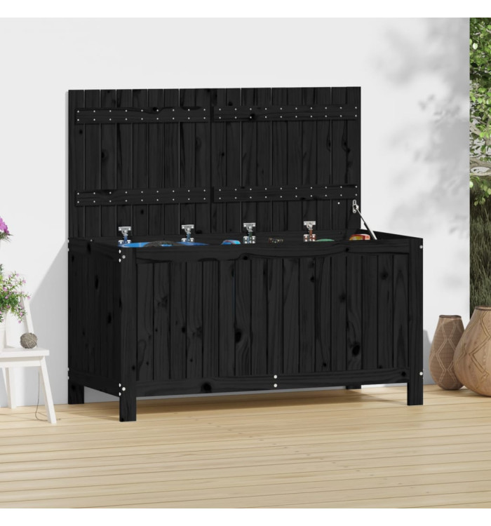 Boîte de rangement de jardin Noir 121x55x64 cm Bois massif pin | Mobilier & Déco