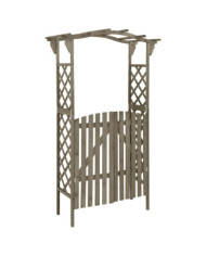 Pergola avec portail 116x40x204 cm Gris Bois de sapin massif | Mobilier & Déco