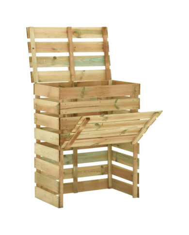 Composteur de jardin à lattes 80x50x100 cm Bois de pin imprégné | Mobilier & Déco
