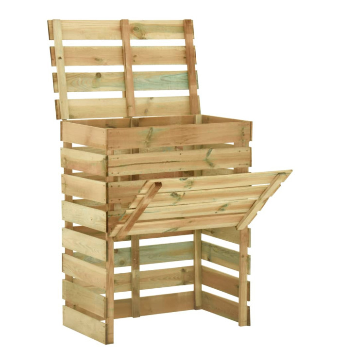 Composteur de jardin à lattes 80x50x100 cm Bois de pin imprégné | Mobilier & Déco