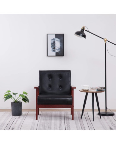 Fauteuil noir similicuir | Mobilier & Déco