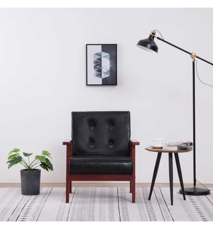 Fauteuil noir similicuir | Mobilier & Déco