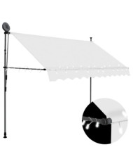Auvent manuel rétractable avec LED 250 cm Crème | Mobilier & Déco