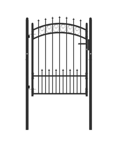Portail de clôture avec pointes Acier 100x125 cm Noir | Mobilier & Déco
