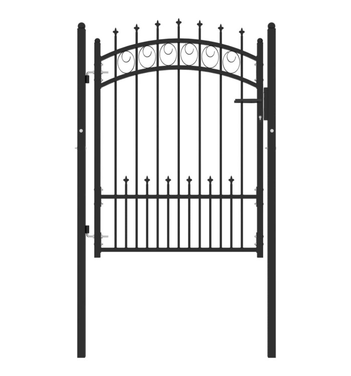 Portail de clôture avec pointes Acier 100x125 cm Noir | Mobilier & Déco