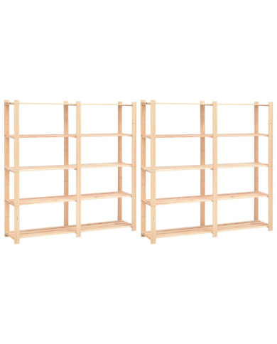 Étagères de rangement à 5 niveaux 2pcs 170x38x170 cm Pin 500 kg | Mobilier & Déco