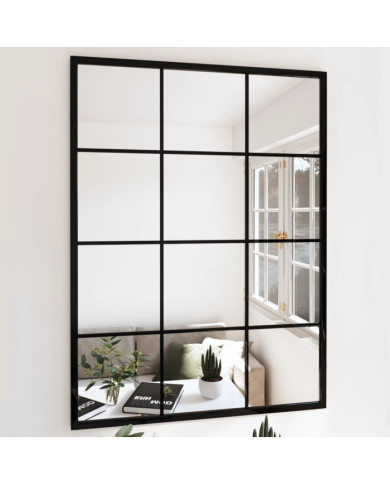 Miroir mural noir 80x60 cm métal | Mobilier & Déco