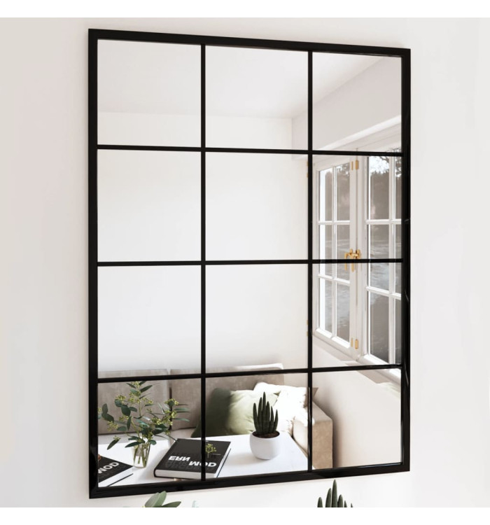 Miroir mural noir 80x60 cm métal | Mobilier & Déco