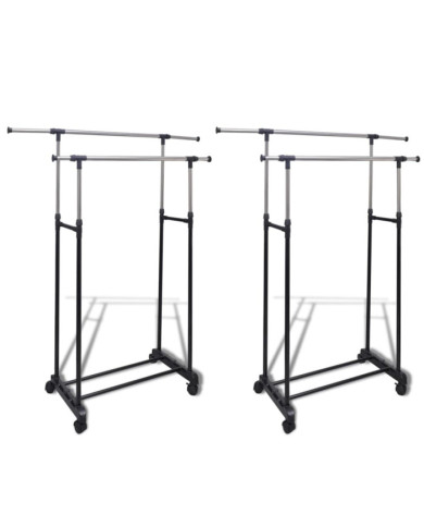 Porte-manteaux réglables 2 pcs 2 rails d'accrochage | Mobilier & Déco