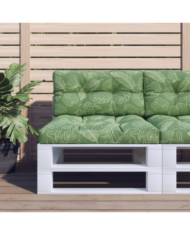 Coussins de palette lot de 2 motif de feuilles tissu | Mobilier & Déco