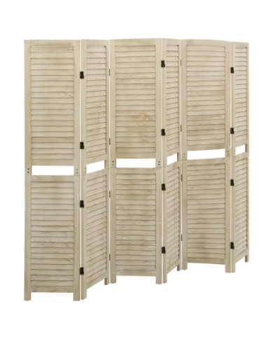 Cloison de séparation 6 panneaux 210x165 cm Bois de Paulownia | Mobilier & Déco