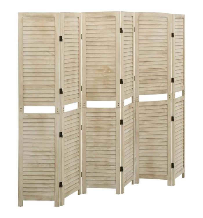 Cloison de séparation 6 panneaux 210x165 cm Bois de Paulownia | Mobilier & Déco