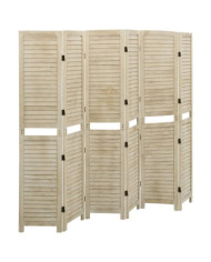 Cloison de séparation 6 panneaux 210x165 cm Bois de Paulownia | Mobilier & Déco