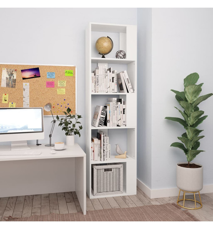 Bibliothèque/Séparateur de pièce Blanc Bois d’ingénierie | Mobilier & Déco