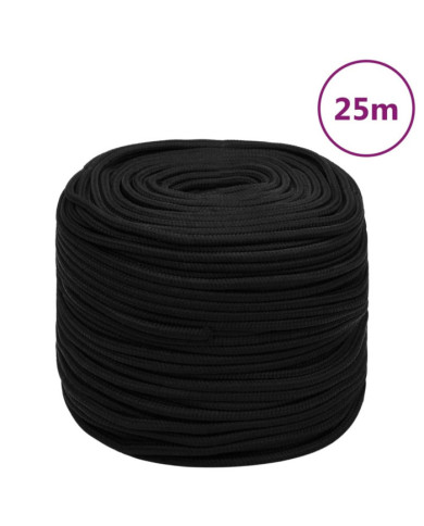 Corde de travail Noir 10 mm 25 m Polyester | Mobilier & Déco