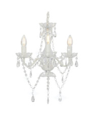Lustre avec perles Blanc Rond 3 x E14 | Mobilier & Déco
