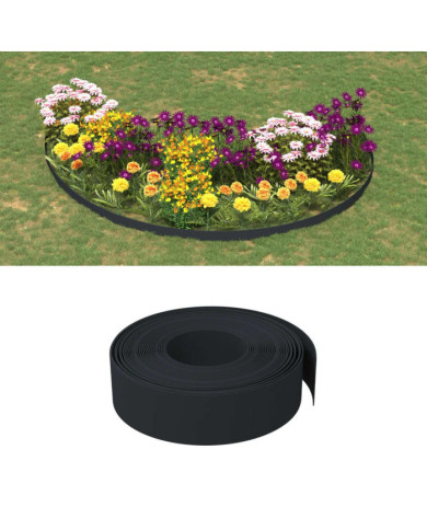 Bordures de jardin 2 pcs noir 10 m 15 cm polyéthylène | Mobilier & Déco