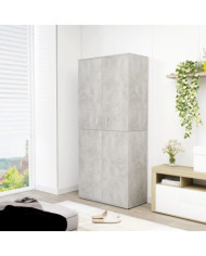 Armoire à chaussures Gris béton 80x39x178 cm Bois d'ingénierie | Mobilier & Déco