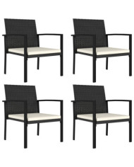 Chaises à manger de jardin lot de 4 Résine tressée Noir | Mobilier & Déco