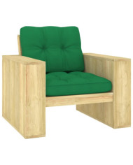 Chaise de jardin avec coussins vert Bois de pin imprégné | Mobilier & Déco