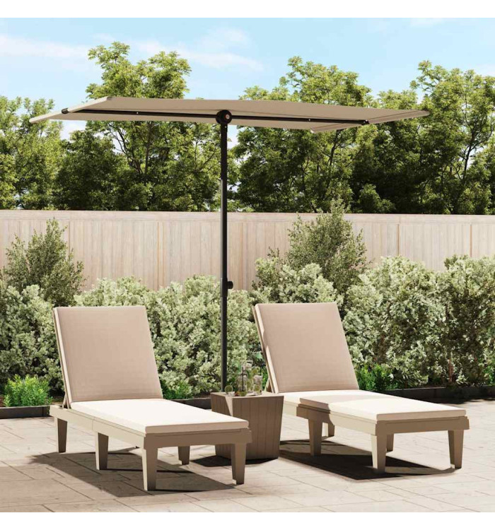 Parasol de jardin avec mât en aluminium 2x1,5 m Taupe | Mobilier & Déco