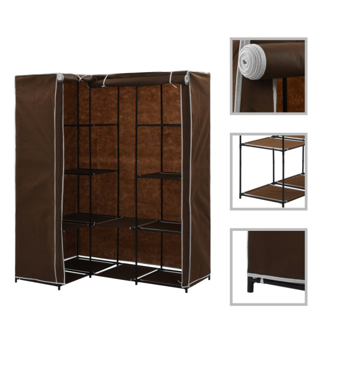 Garde-robe d'angle Marron 130x87x169 cm | Mobilier & Déco