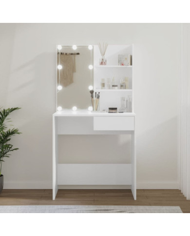 Coiffeuse avec LED Blanc 74,5x40x141 cm | Mobilier & Déco
